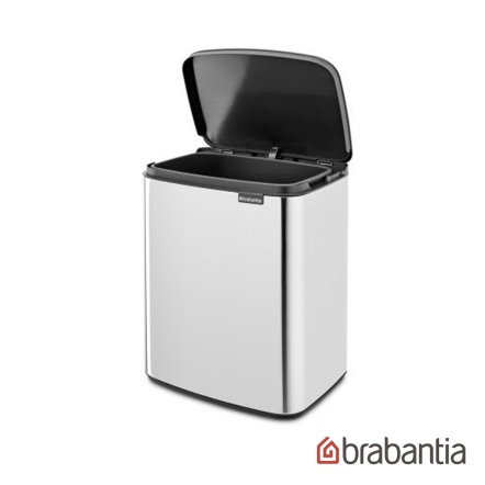 BO WASTE BIN 掀蓋式垃圾桶12L(無腳)-不鏽鋼(亮白鋼)