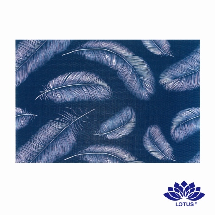 藍白羽毛餐桌墊