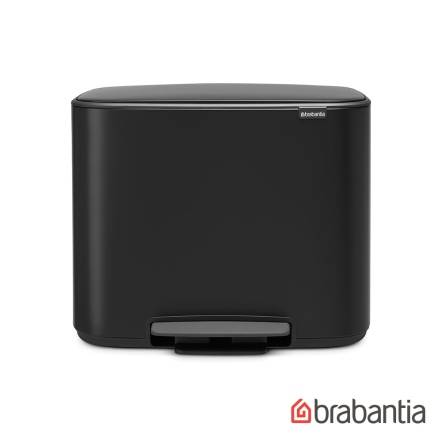 BO系列-時尚腳踏式垃圾桶11+23L-時尚黑