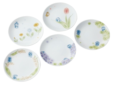 哆啦A夢 圓盤 16.1CM 五件組