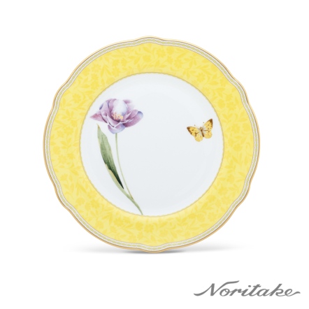 日光香頌-檸檬黃21.5cm圓盤(附原廠彩盒)-骨瓷