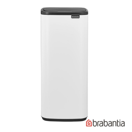 Bo系列方型按壓式垃圾桶30L-純淨白