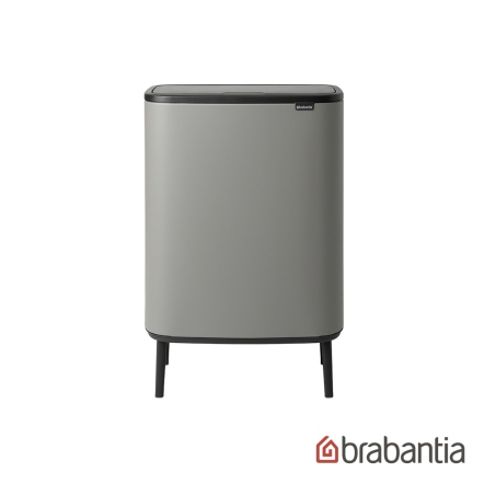 BO HI系列-時尚按壓式垃圾桶30+30L-礫石灰