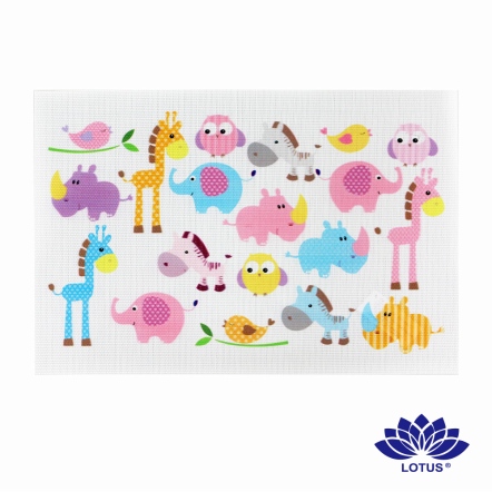 粉彩陸地動物餐桌墊